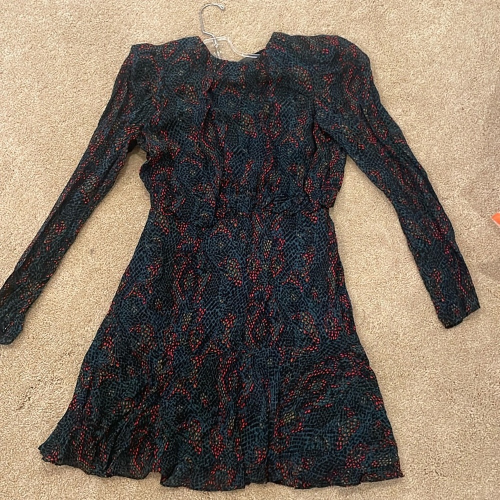 Brand new green/red/black soft fabric printed dress size 2